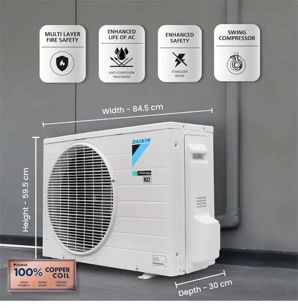 Daikin 100% Copper Coil Air Conditioner Outdoor Unit