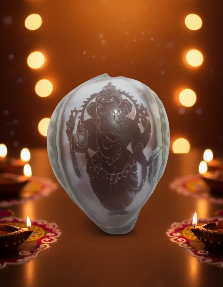 Ganesh Devotional Decorative Sea Shell
