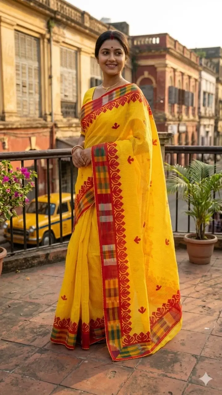 Elegant Yellow Traditional Saree