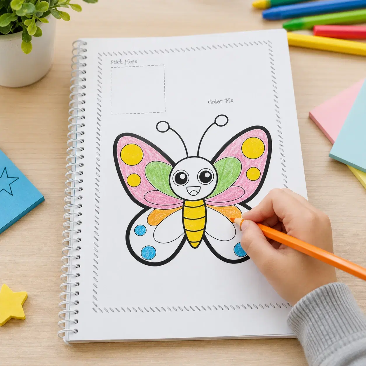Kids Butterfly Coloring Activity Notebook
