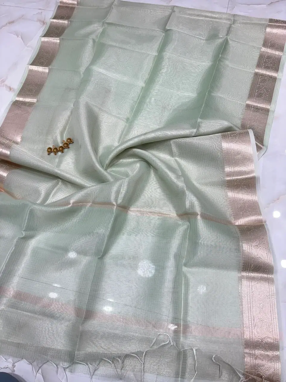 Tissue Banarasi Silk Saree With Blouse Piece