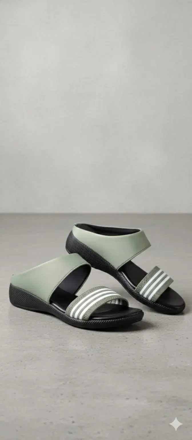 Women's Green 2 Pata White  Sandals