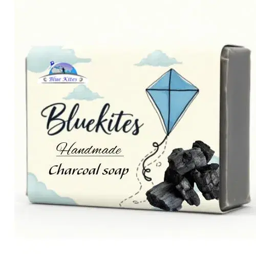 Bluekites Handmade Ubtan Charcoal soap Pack of 3 (75gx3)