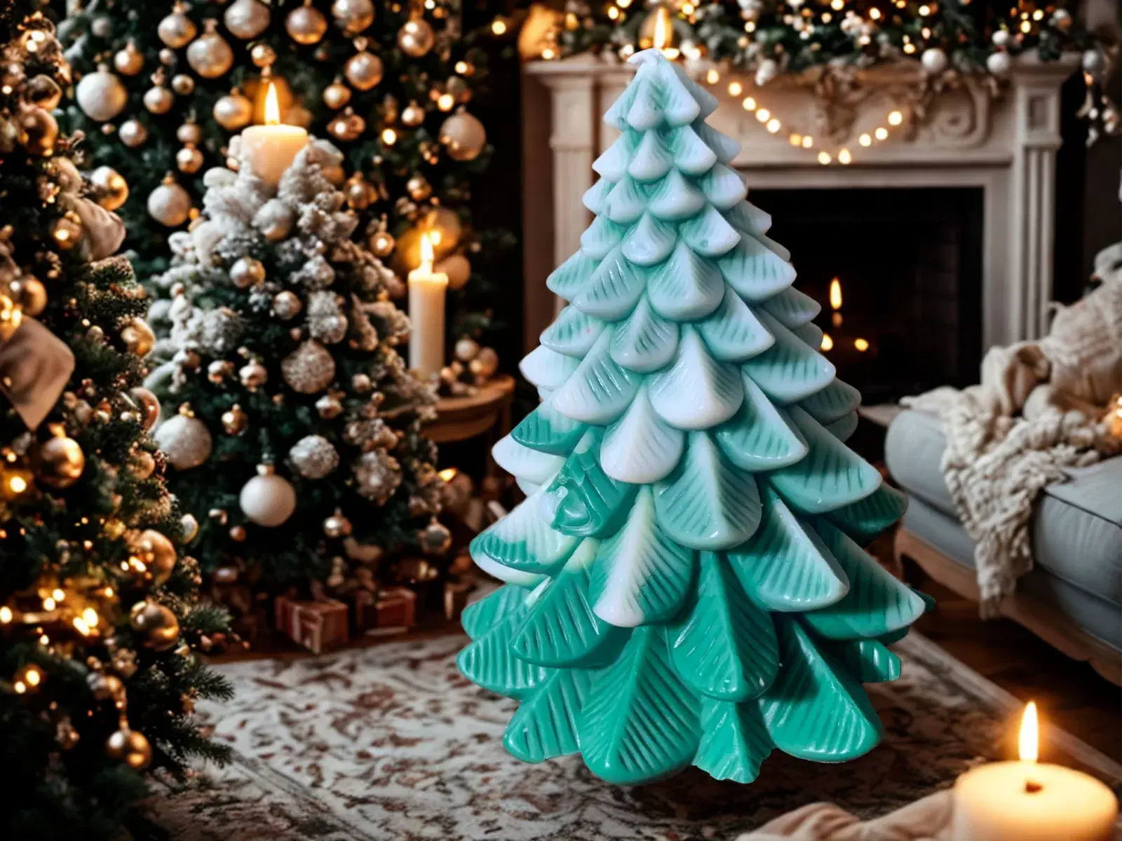 Handmade Christmas Tree Decorative Scented Candle, Made with Soya Wax