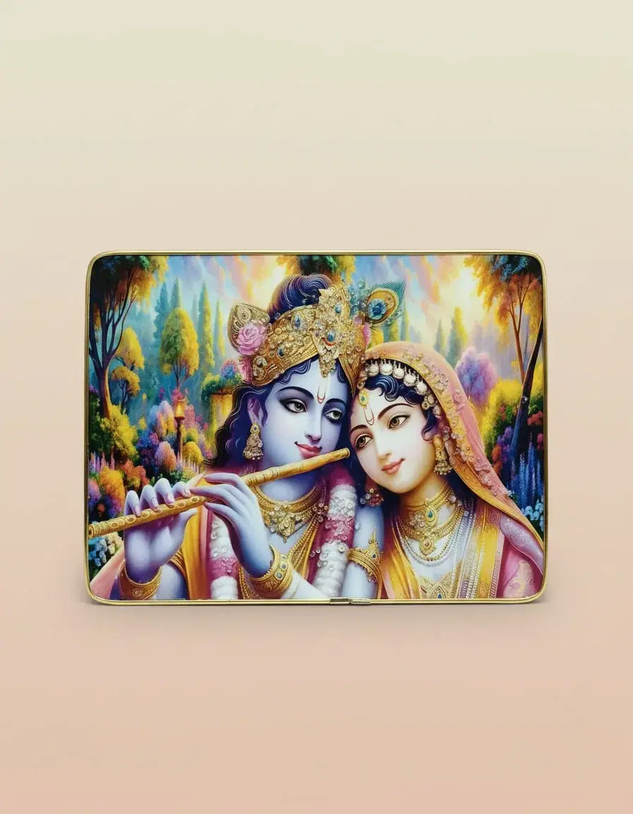 Radha Krishna Decorative Framed Art Plaque