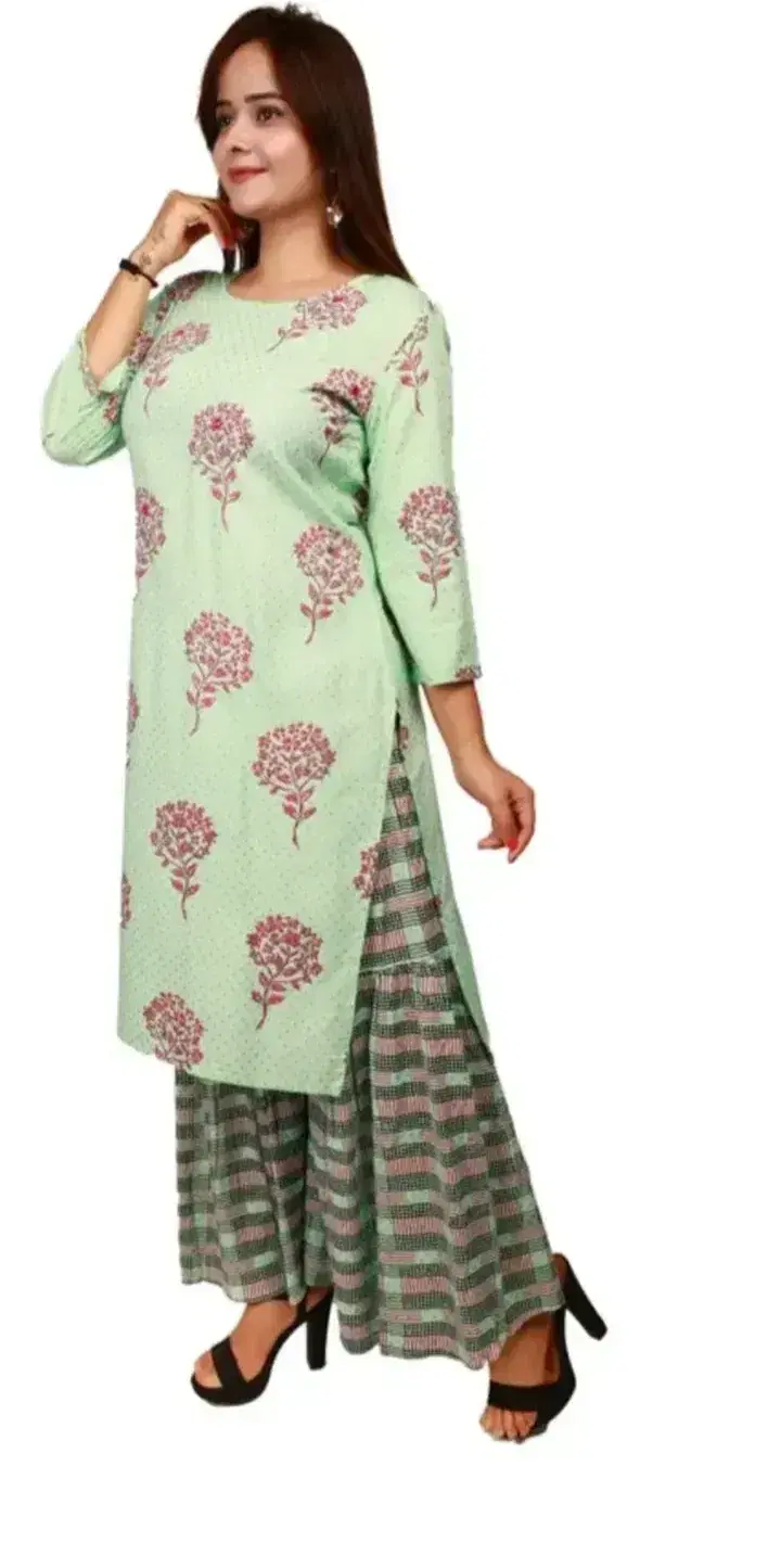 Women Mint Green Printed Ethnic Palazzo Pants