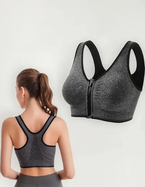 Women’s Front-Zip Racerback Sports Bra
