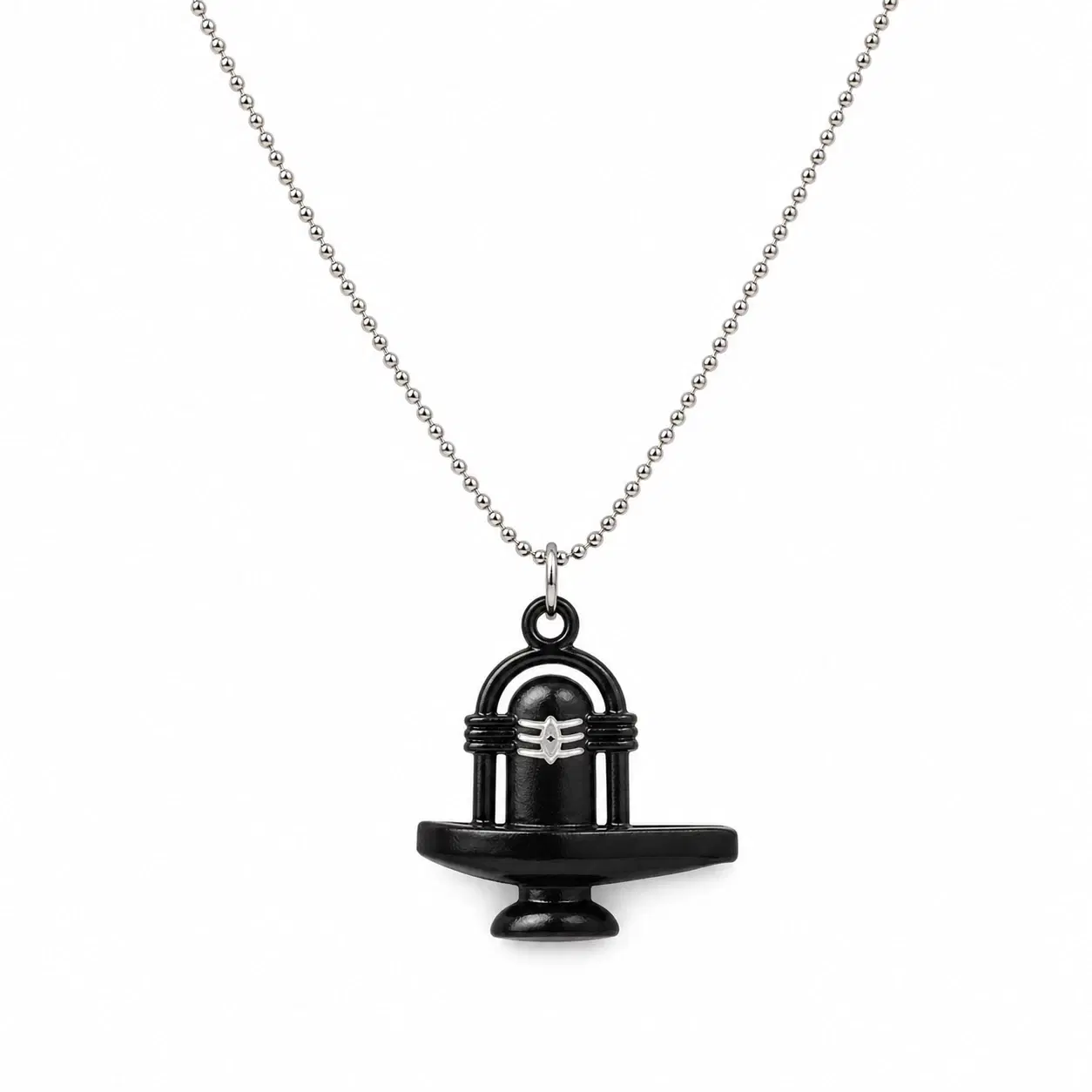 Shivling Pendant Beaded Chain Necklace