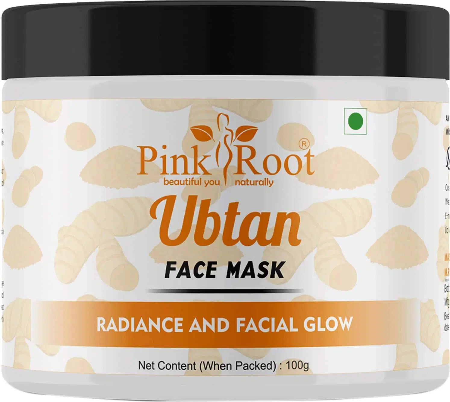 Pink Root Ubtan Face Mask 100gm Cream Mask for Depigmentation, Oil Control, Acne & Fairness, , Skin Brightening Detan Face Pack For Glowing Skin,Tan Removal, Whitening, for All Skin Types
