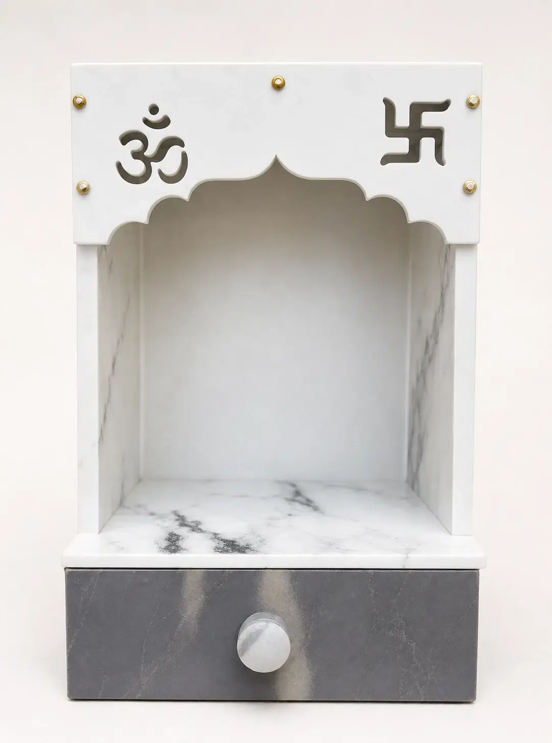 Small Wooden Home Temple Mandir Hanging with Storage Drawer and Easy Hanging