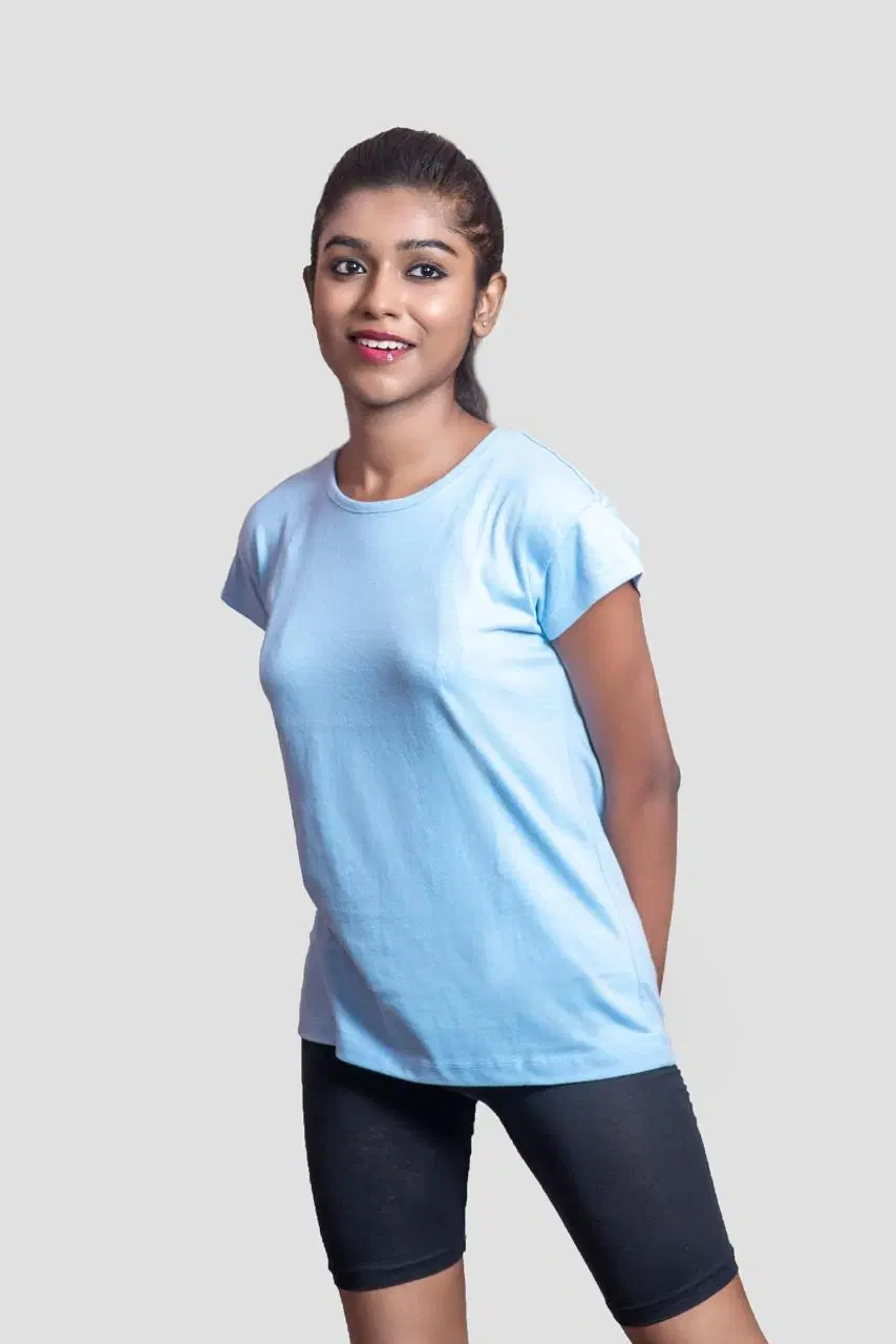 Women’s Light Blue Crew Neck T-Shirt