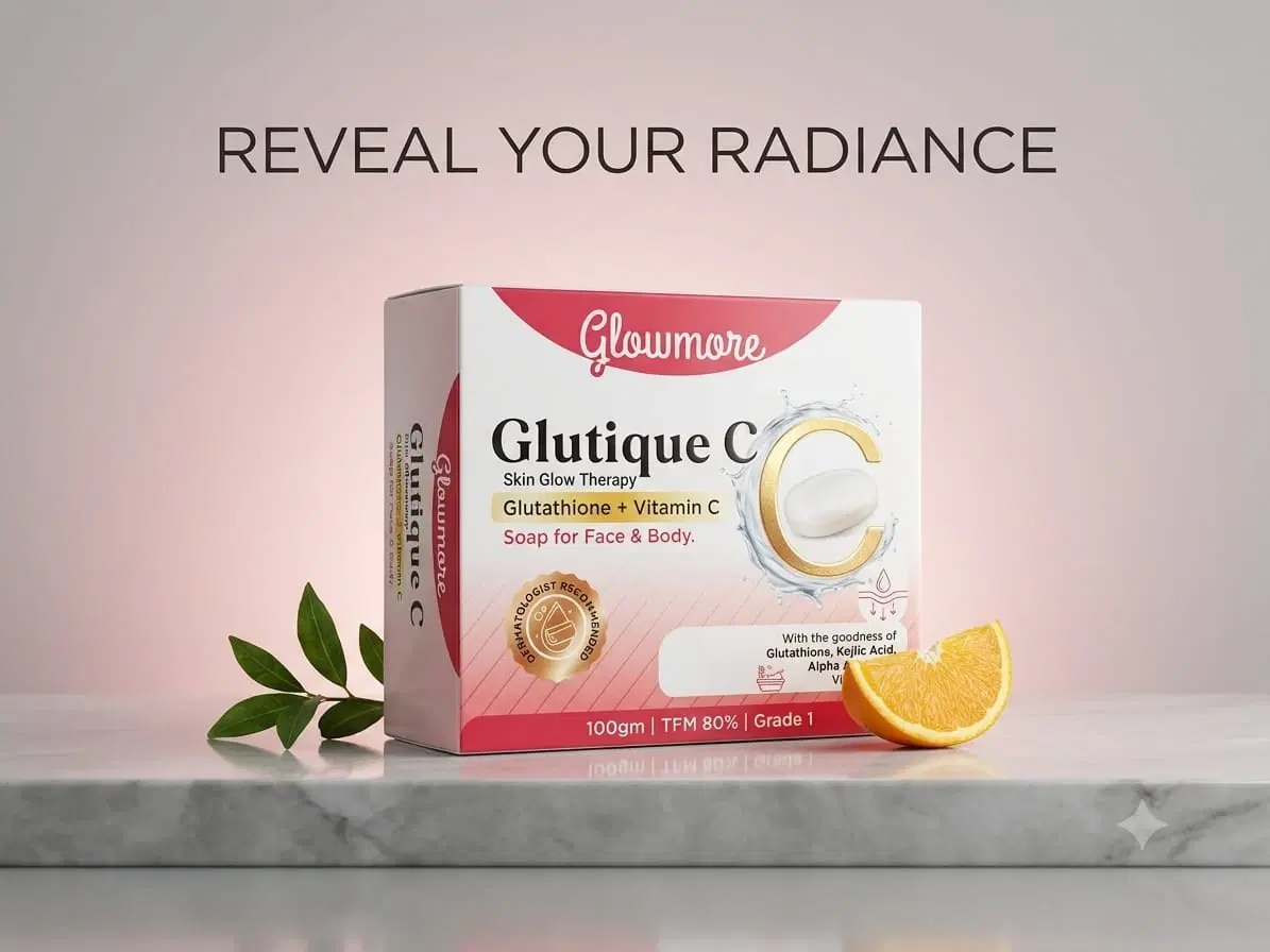 Glowmore Glutique C Skin Glow Therapy Soap with Glutathione + Vitamin C, 100g