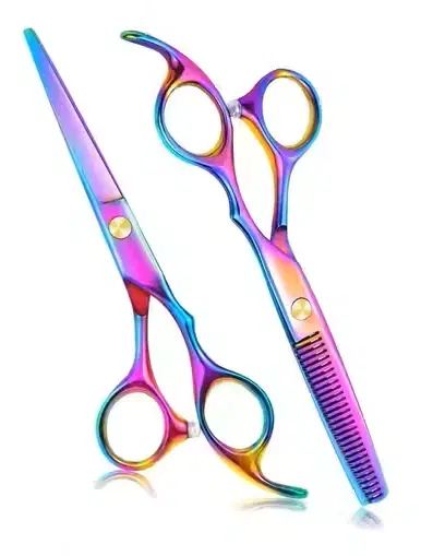 Rainbow Stainless Steel Hair Cutting Scissors Set