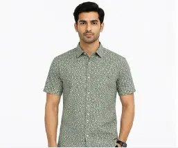 Men's  Patterned Short Sleeve Casual Shirt