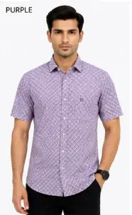 Men's Geometric Print Short Sleeve Casual Shirt