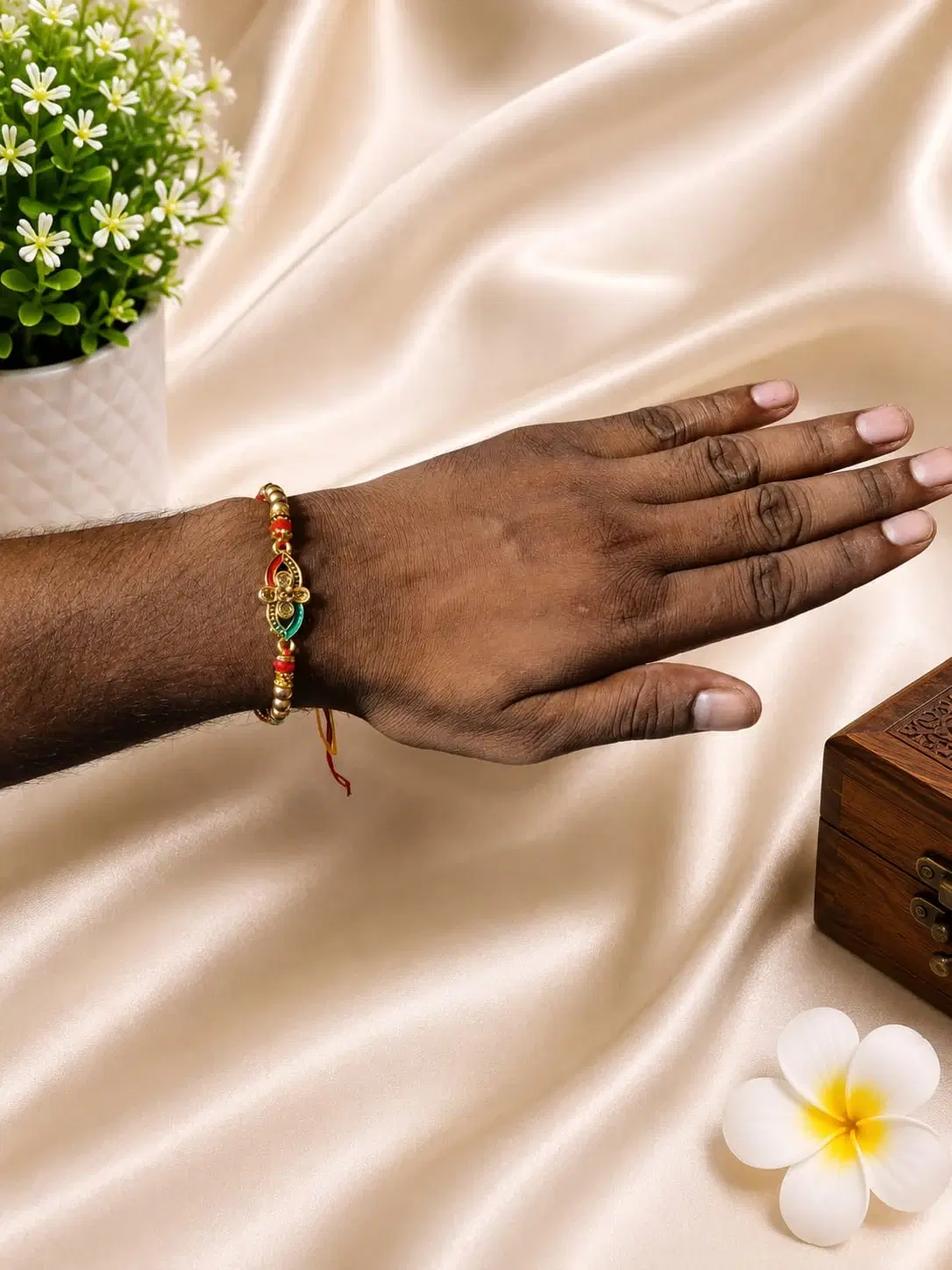Traditional Beaded Rakhi Bracelet for Men