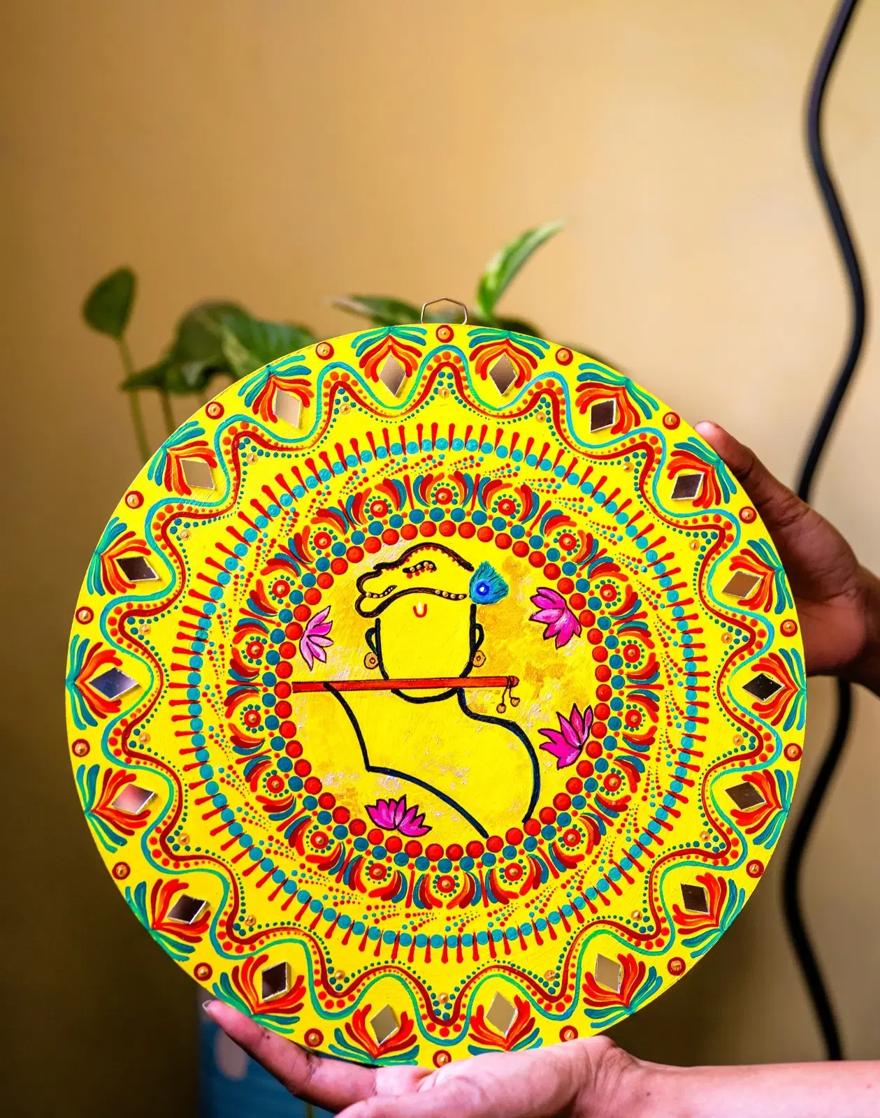 Handmade Krishna Mandala Wall Hanging Decor