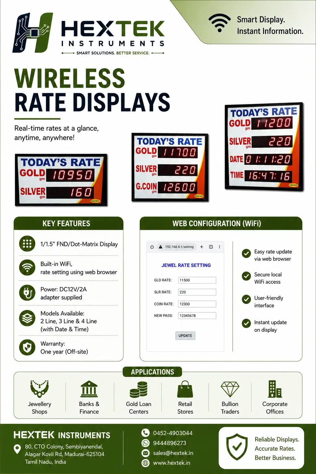 Jewel rate display