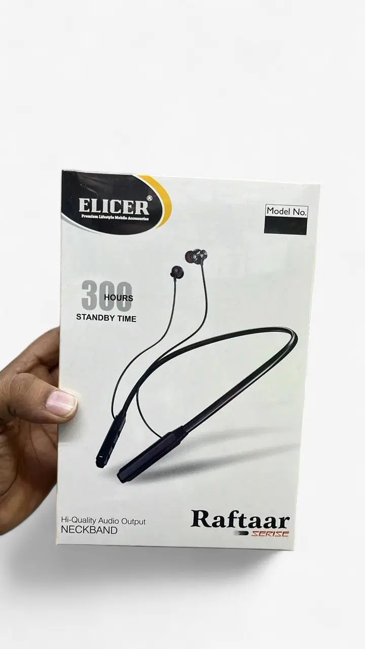 Multiple Signature wireless neckband earphones in assorted colorful retail boxes arranged in a grid