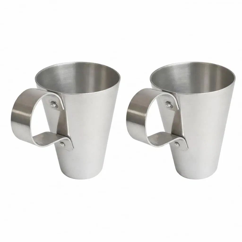 iINTELLIGENCEi Aluminium Tea Mug with Handle, Chai Tumbler, 2 Qty