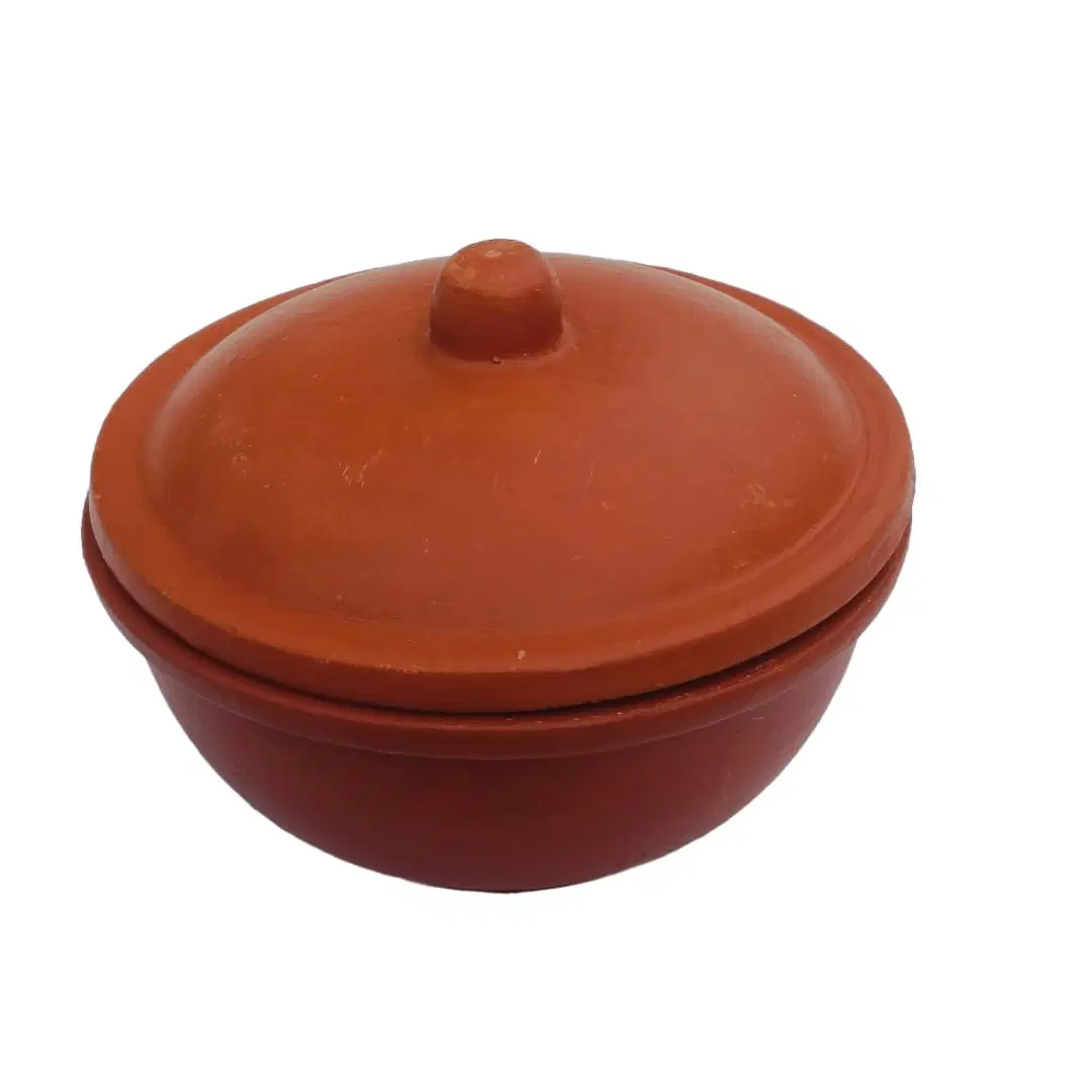iINTELLIGENCEi Clay Bowl with Lid, Mann Chatti, Terracotta, 18 cm, 1 Qty
