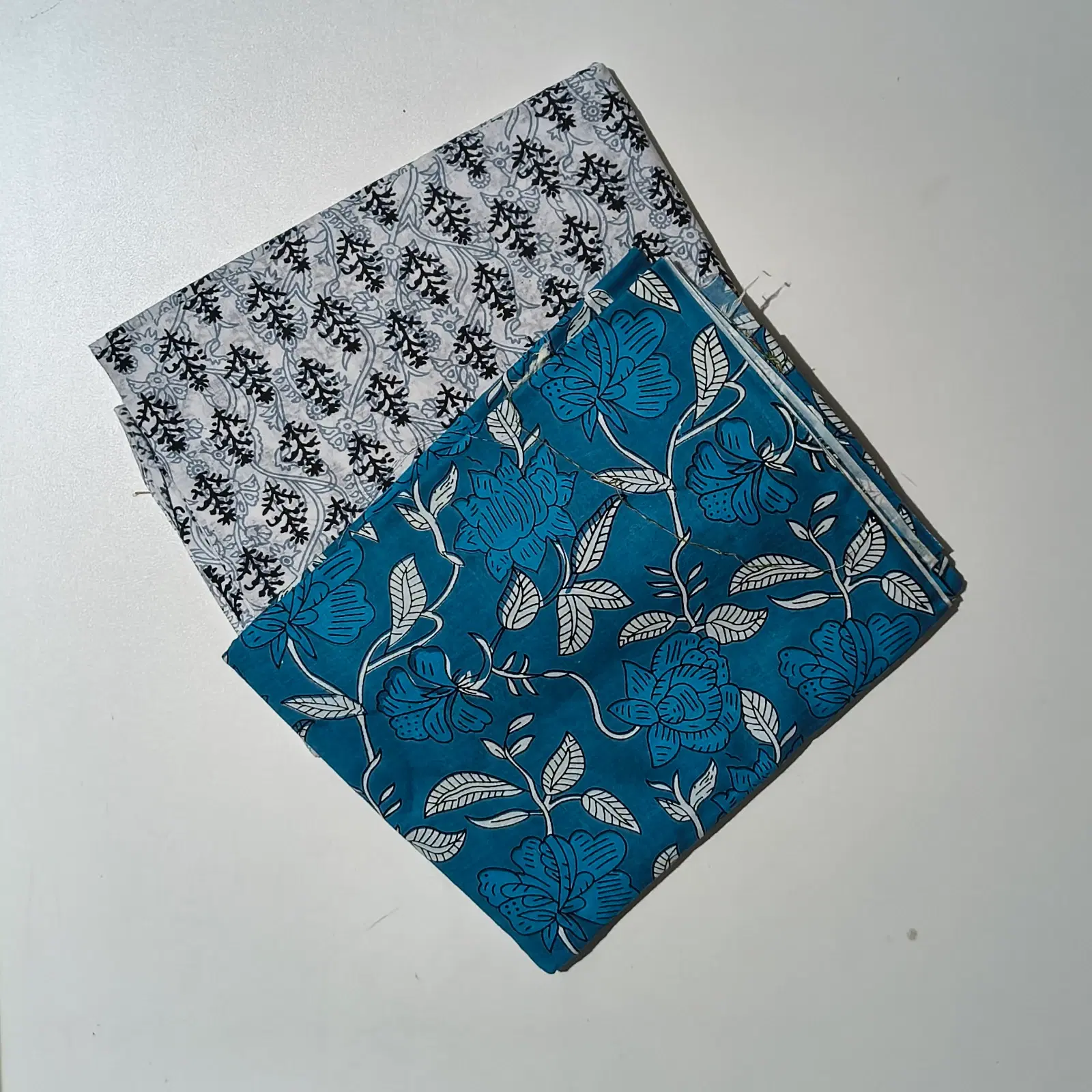 Women's Midnight Blue Floral Hand Block Printed Cotton Dress Material