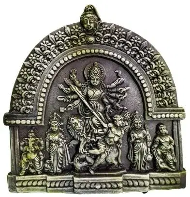 Handcrafted Terracotta Goddess Durga Idol For Home, Temple, Office, Living Room Decoration, Multicolor