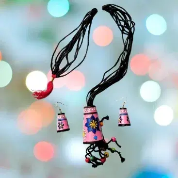 simonart and printing terracotta jewellery handcraft set for women