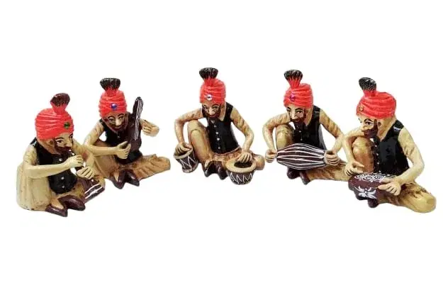 Terracotta Clay Miniature Musical Instrument human group  Set 12 cm 40 cm