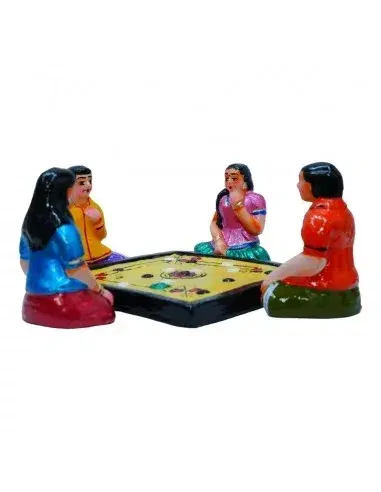 simonart and printing Carrom board game dolls set 6 Inc (Clay)
