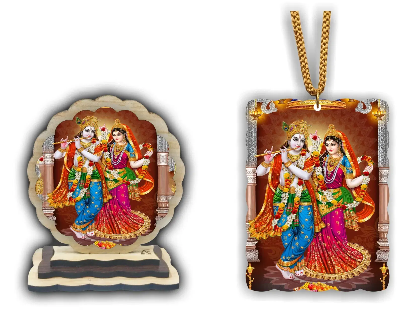 ART END Radha Krishna Car Dashboard Hanging, Pack of 2