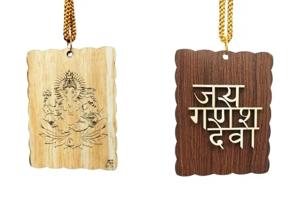 ARTEND Car Hanging Ornaments Wooden Jai Ganesha Deva-2
