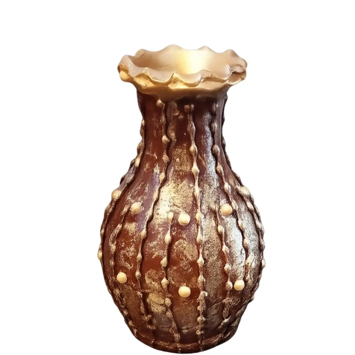 Curated Craft Handmade Decorative Vintage Style Flower Vase with Artistic Texture for Table Shelf & Home Decor (10.16Lx16.51H cm)