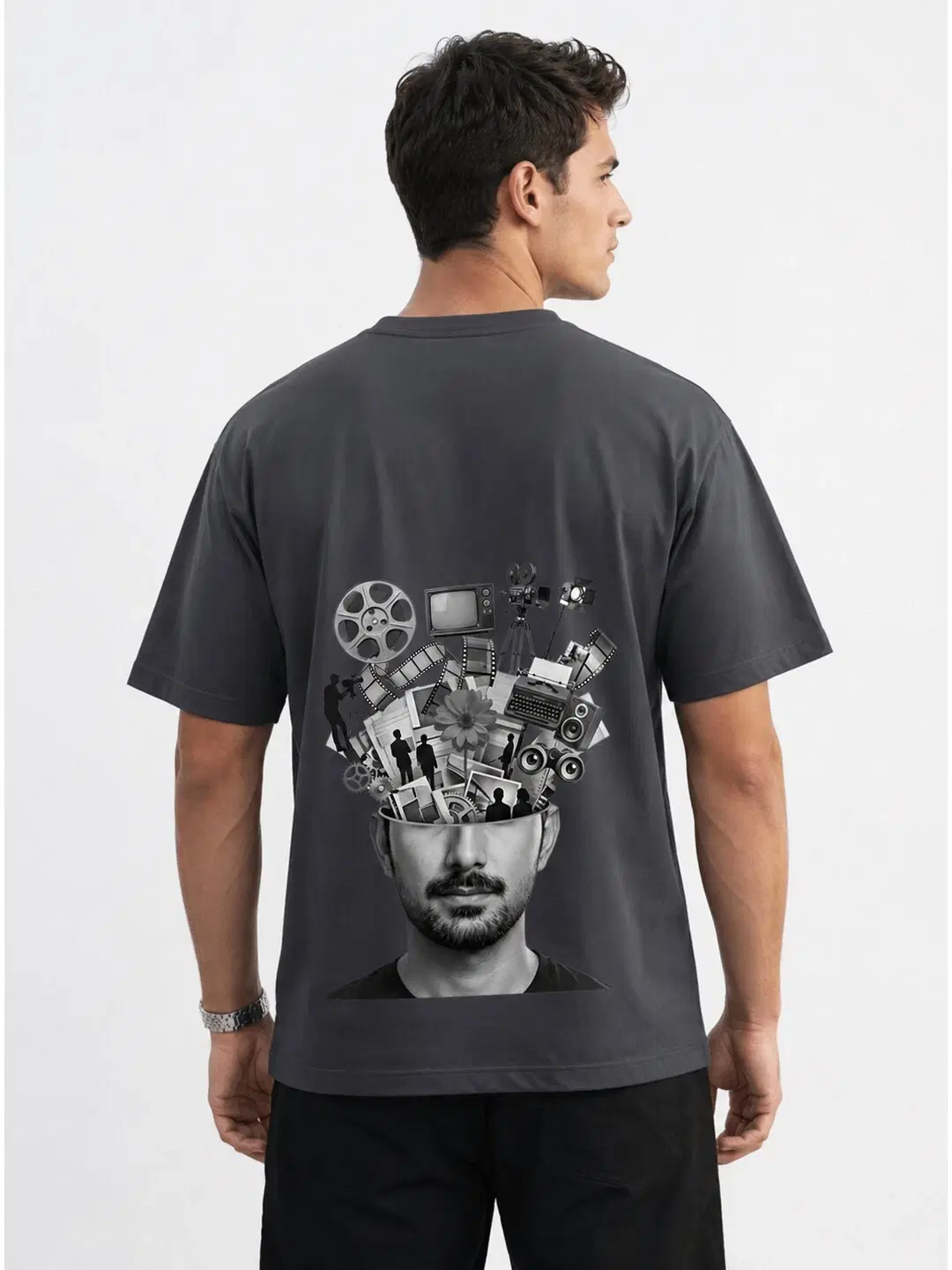 Influencer brain Printed Round Neck Oversize Pre-customized Tshirt for Men