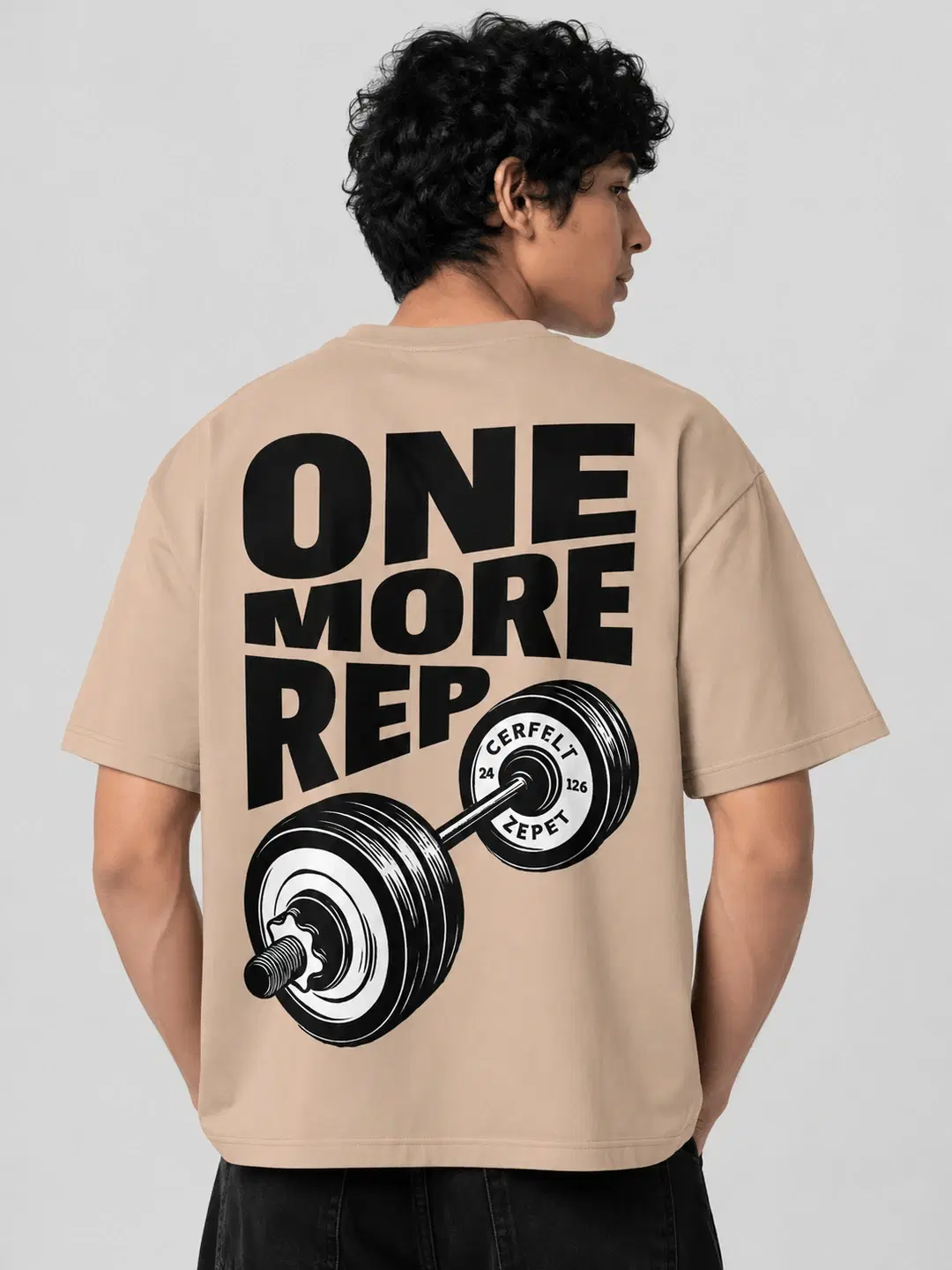 One more rep Printed Round Neck Oversize Pre-customized Tshirt for Men