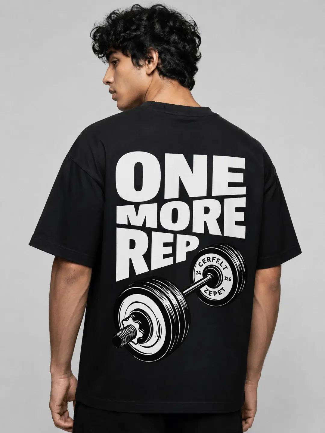 One more rep Printed Round Neck Oversize Pre-customized Tshirt for Men