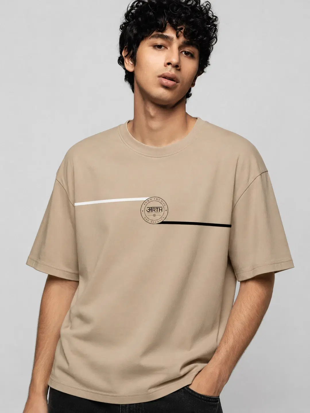 Arth1 Printed Round Neck Oversize Pre-customized Tshirt for Men