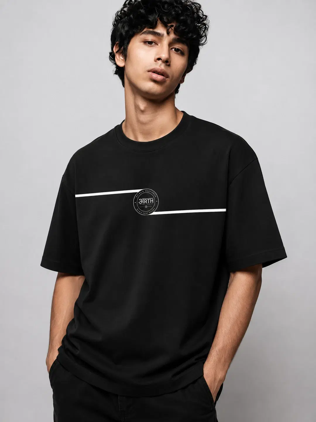 Arth1 Printed Round Neck Oversize Pre-customized Tshirt for Men