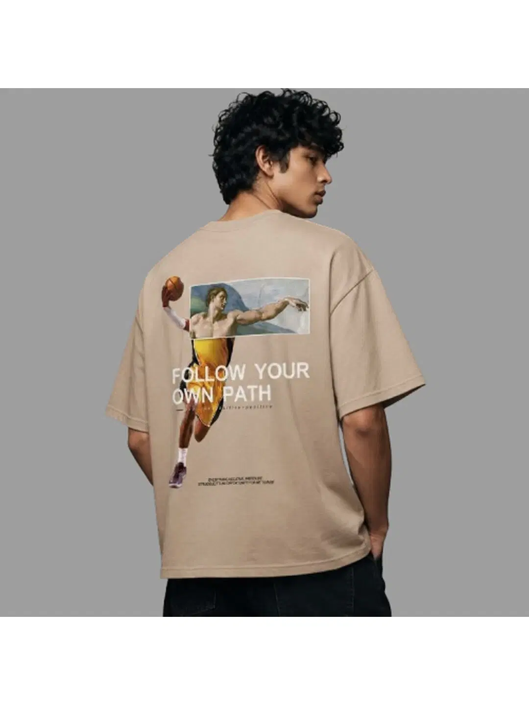Life Basket Printed Round Neck Oversize Pre-customized Tshirt for Men