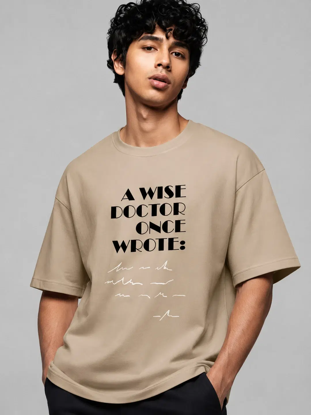 Prescription Printed Round Neck Oversize Pre-customized Tshirt for Men