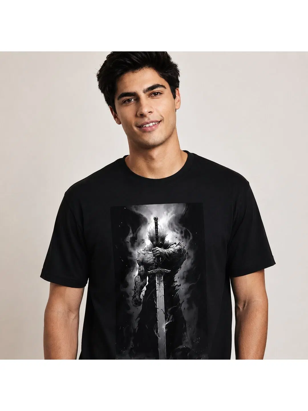 Battle Chibi Printed Round Neck Regular Pre-customized Tshirt for Men