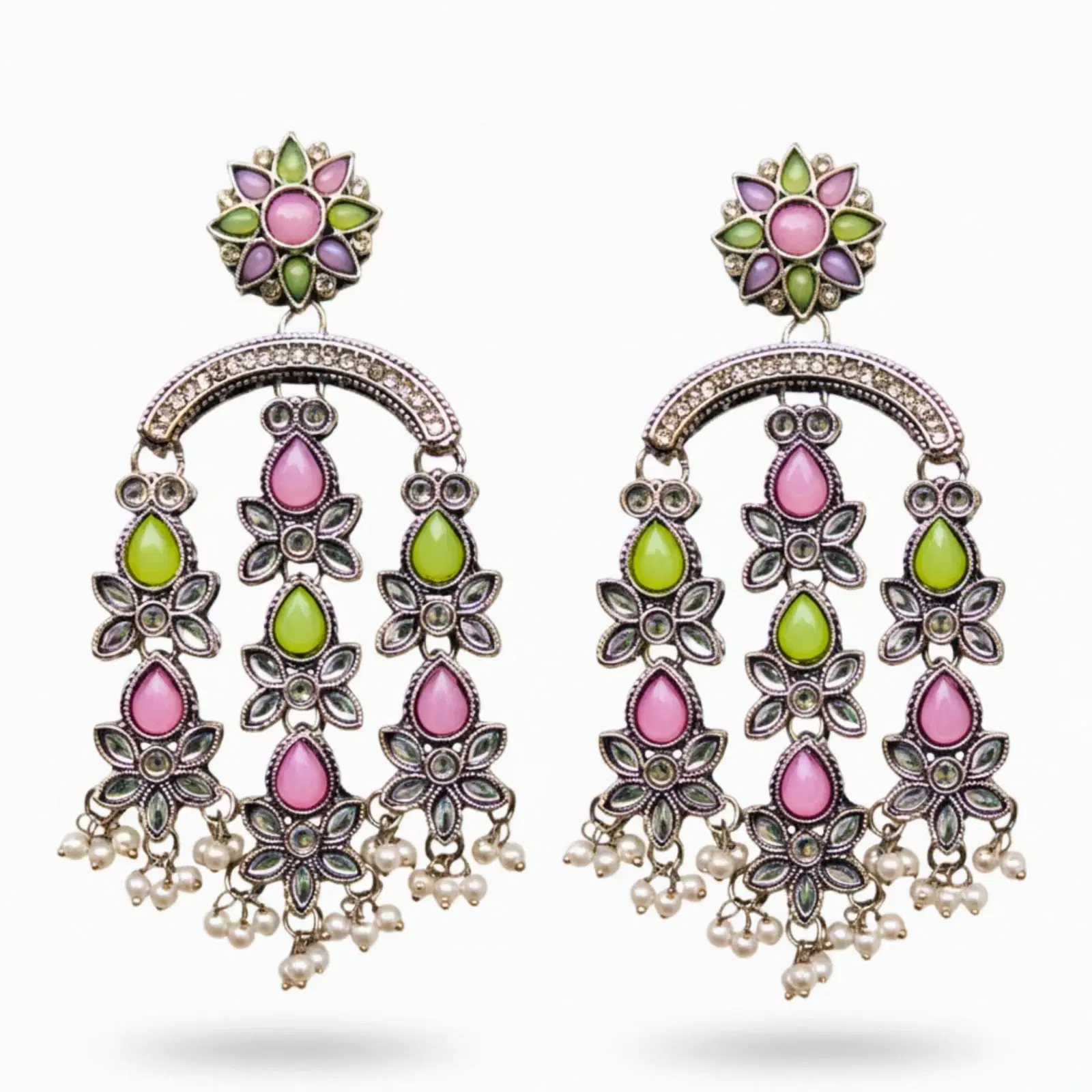 Tahaniya Bohemian Pearl Drop Jhumka Earrings Drops & Danglers