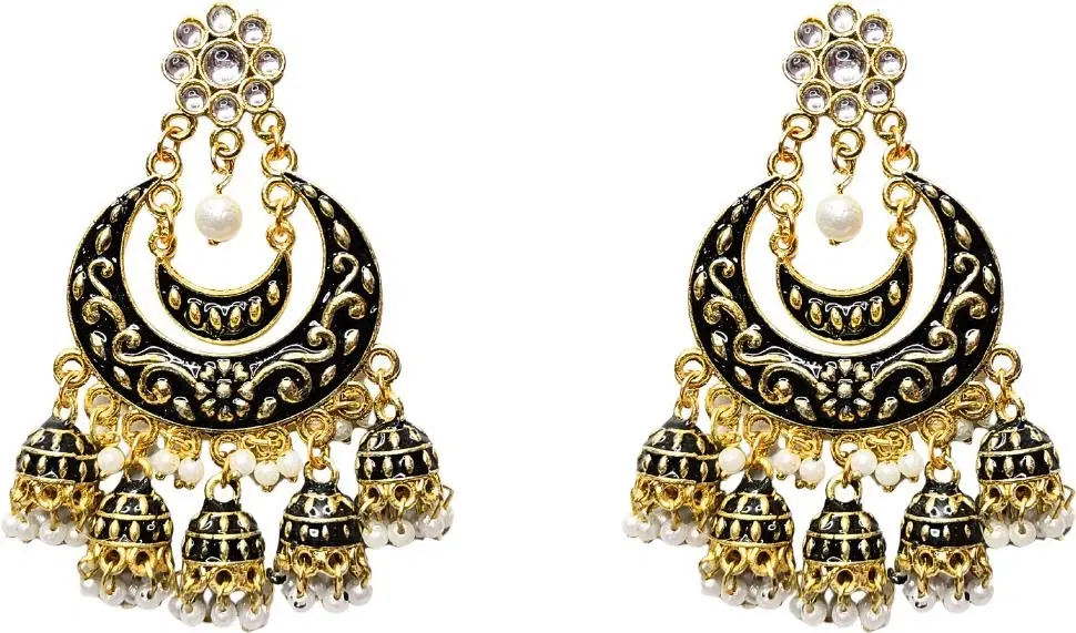 Tahaniya Chaandvaali Noor Crescent Harmony Jhumka Jhumki Earring and Chandbali Earring