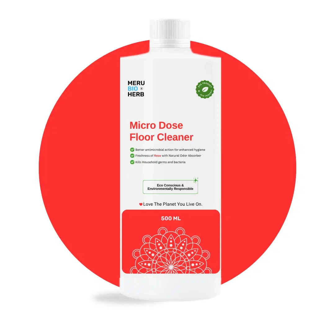 Meru Bio Herb Micro Dose Floor Cleaner 500 ml white bottle with red label and white cap