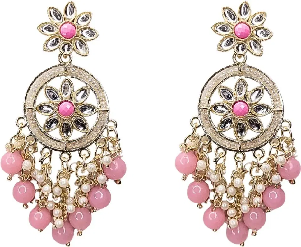 Tahaniya Gulbahaar Chaandrika Blush Bloom Drop Earrings Chandbali Earring
