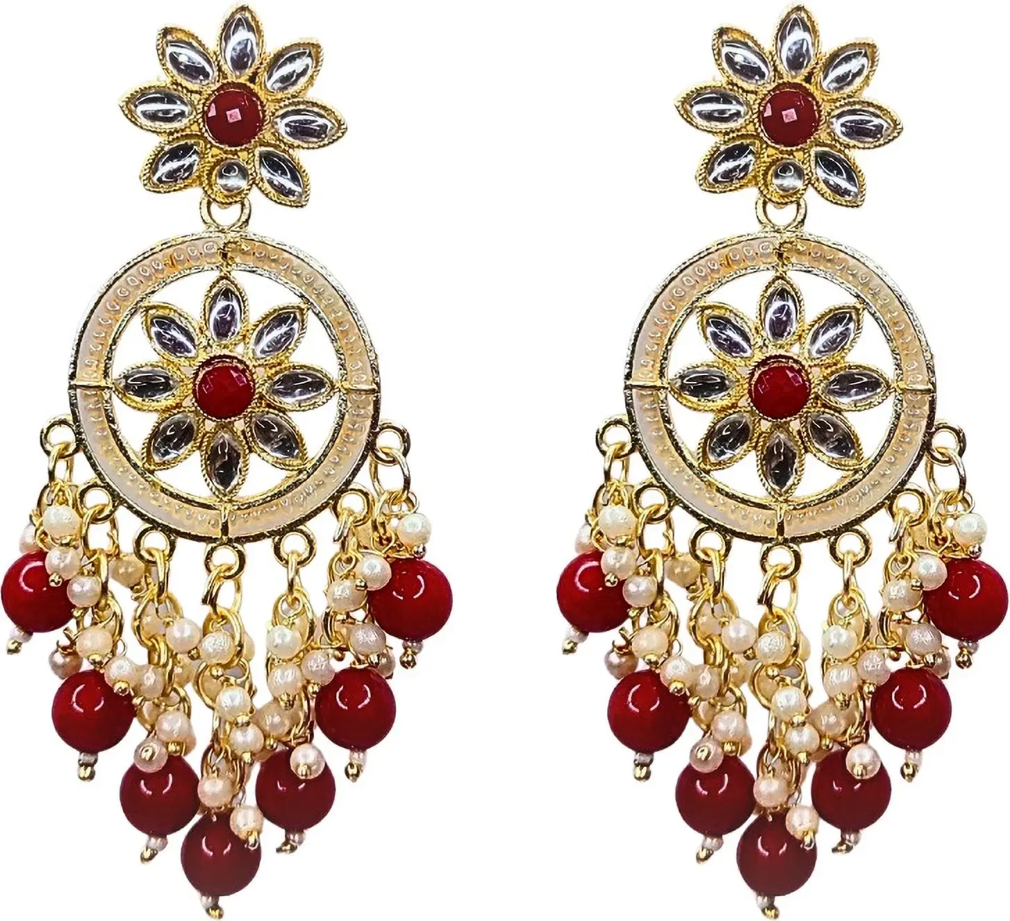 Tahaniya Gulbahaar Chaandrika Blush Bloom Drop Earrings Chandbali Earring