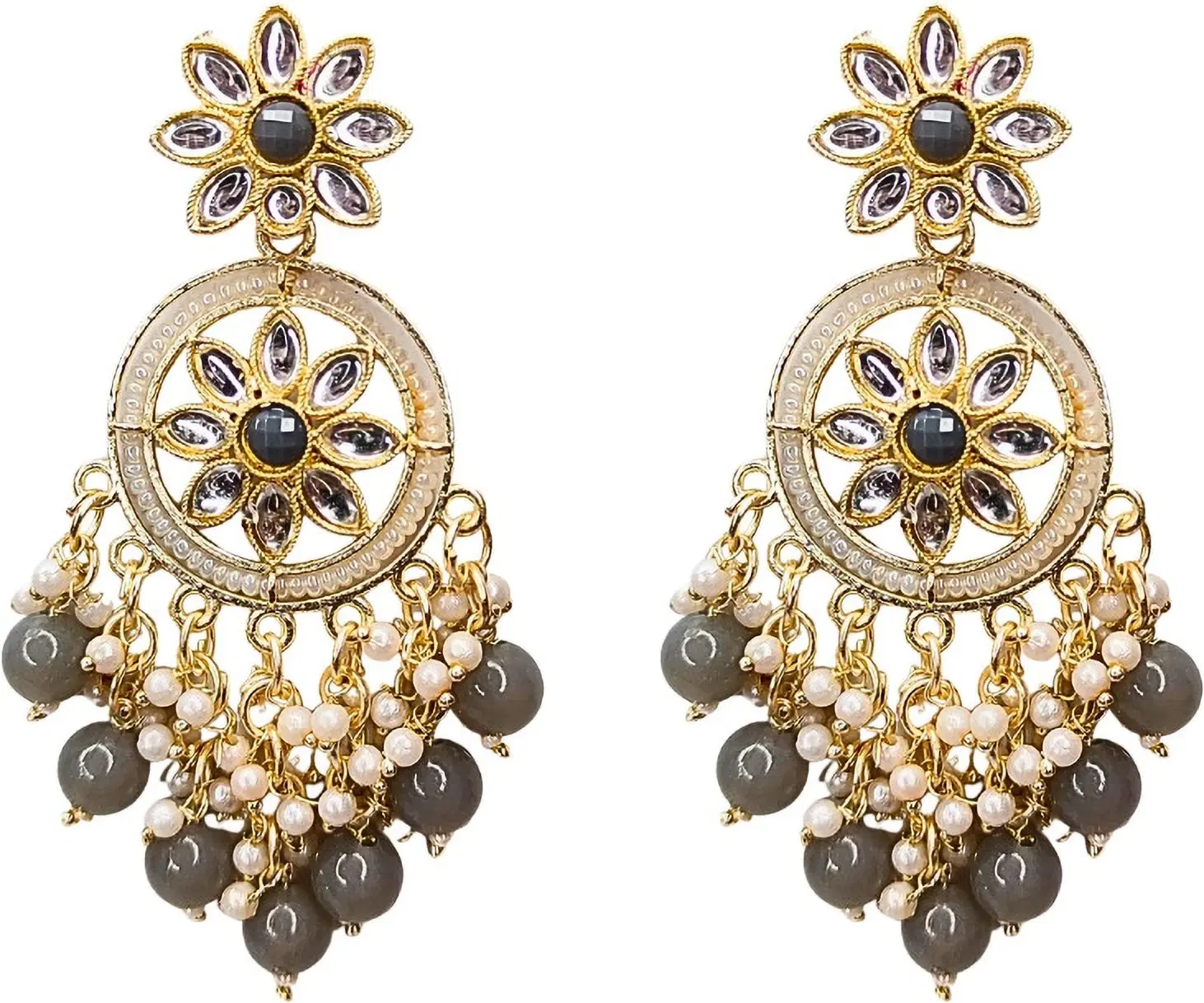 Tahaniya Gulbahaar Chaandrika Blush Bloom Drop Earrings Chandbali Earring
