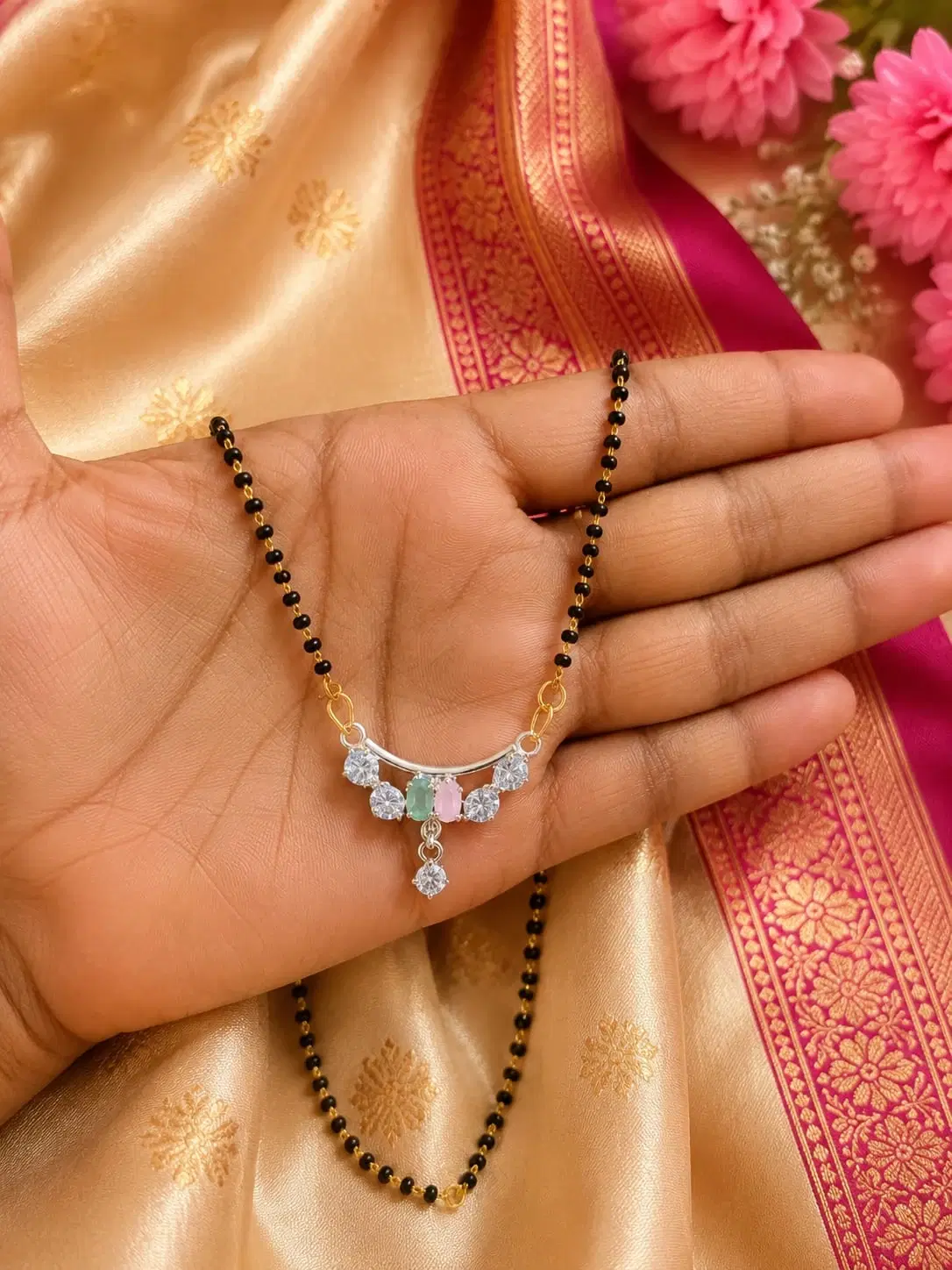 Gold Tone Mangalsutra Necklace for Women