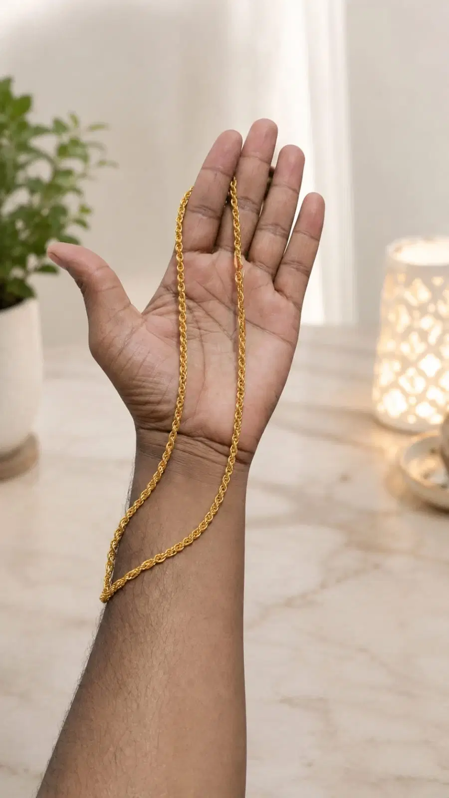 Gold Tone Hand Chain Bracelet for Women