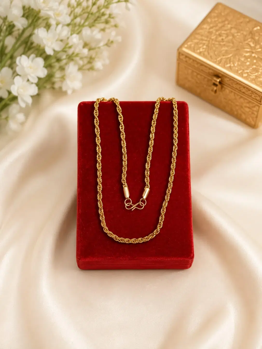 Gold Tone Chain Necklace Set for Women